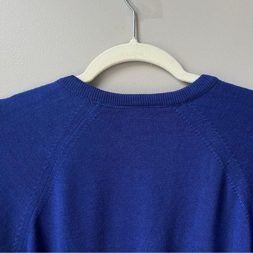 Vintage Sweater Women's L Wool Royal Blue New Deadstock Scottish Preppy Classic - Picture 12 of 12
